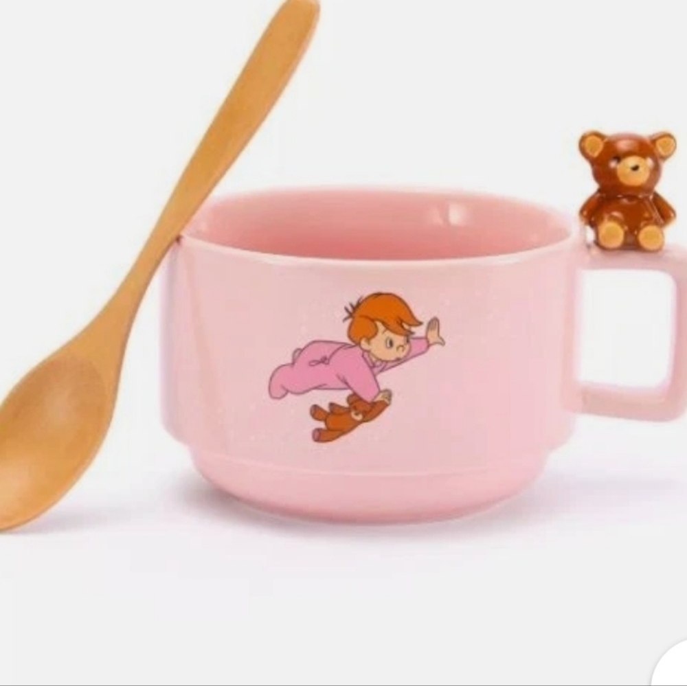 Disney Peter Pan Soup Mug with Wooden Spoon (Import From JAPAN)